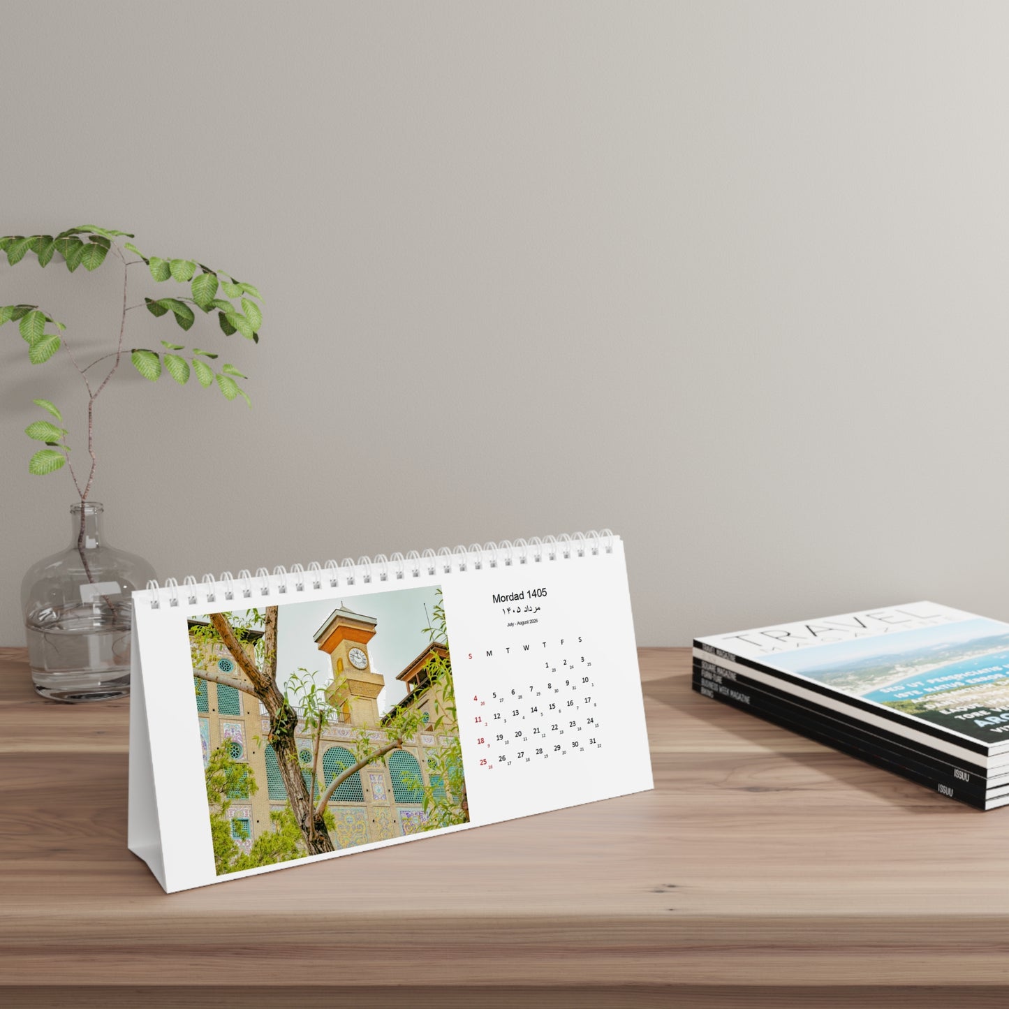 Limited Edition Persian Hijri Shamsi Desk Calendar 1405 (Mar 2026–Feb 2027) — Iranian Landmarks (Free Shipping)